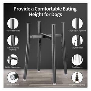 Adjustable Elevated Dog Bowl Stand Heavy Duty Metal Fits 6–10” Bowls Large Dogs